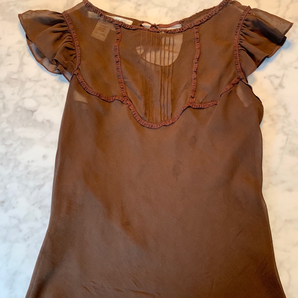 Adorable sheer overlay top